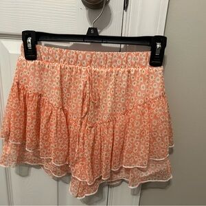 Altar'd State Orange and White Bubble Mini Skirt